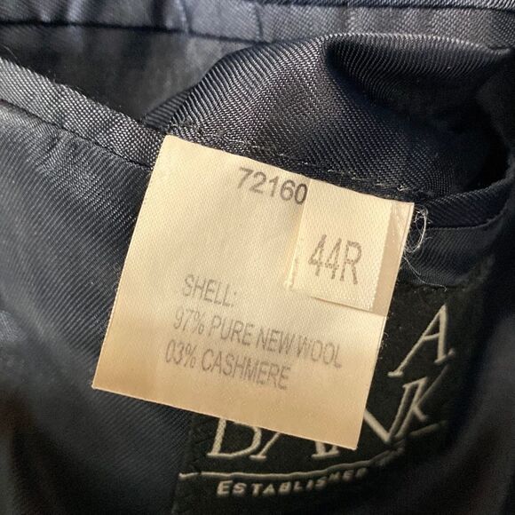 Jos.A.Bank Wool & Cashmere Blend Single Breasted Classic Navy Blazer Sports Coat - Picture 13 of 15